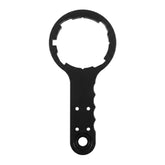 Generic RV sewer cap wrench front view shows tool and precise cap engagement benefit