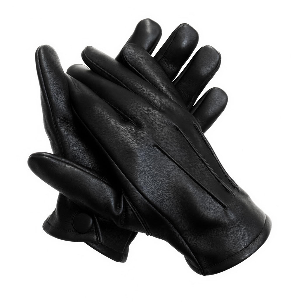 Generic brand sheepskin gloves front view showing sleek style and secure fit