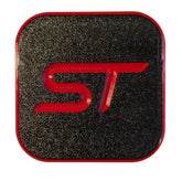 Generic ST hitch cover front view showing red accent and black base for style