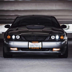 Generic frame installed on sedan front plate showing tidy appearance benefit