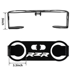 Generic cup holder installed on Polaris RZR T-bar, brand improving passenger access