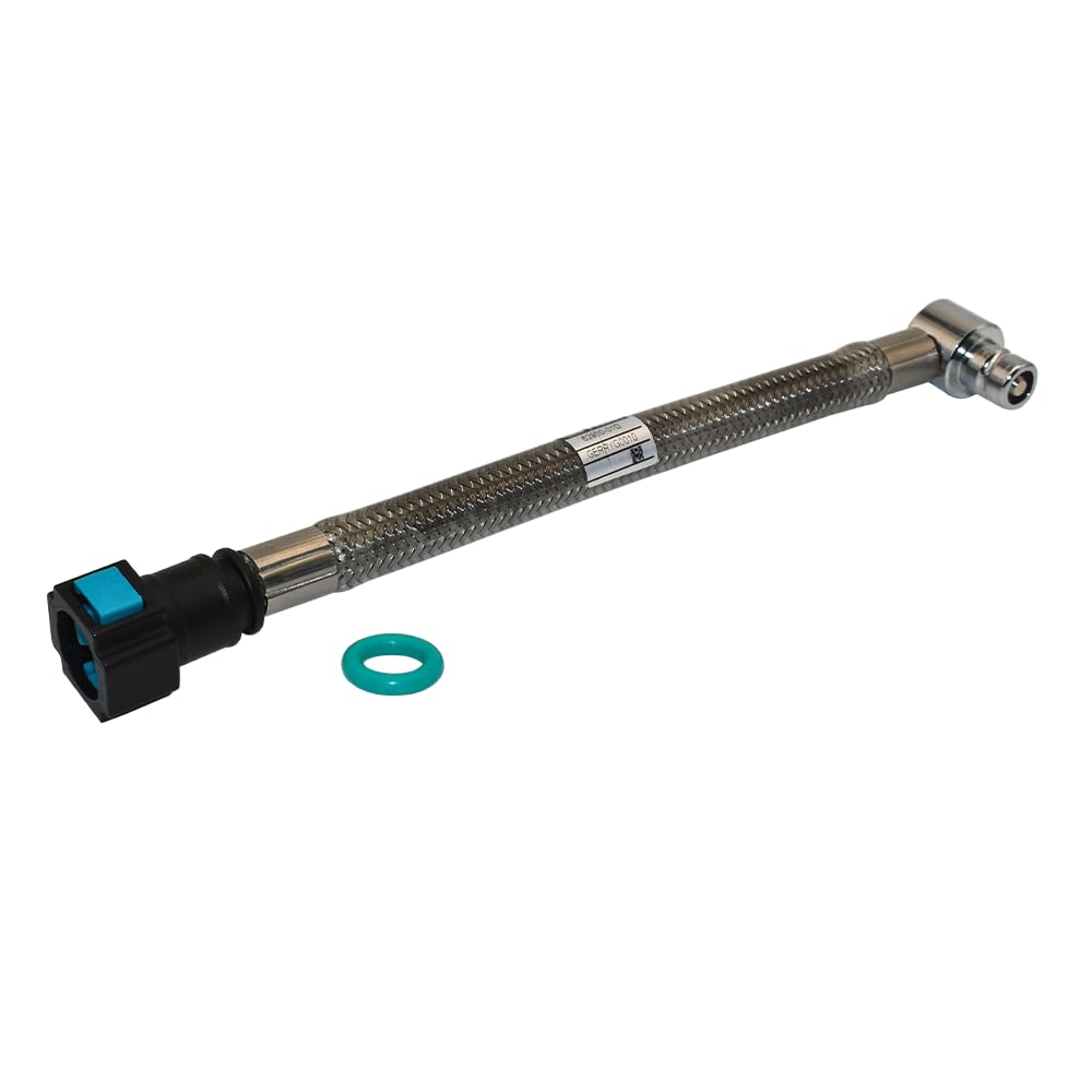 GEPTYERR front view of fuel line showing braided hose and fittings for easy identification