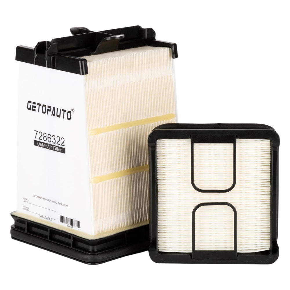GETOPAUTO front view of air filter kit showing both elements for quick identification and fit