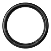 GG Grand General front view of black 18 inch steering wheel cover showing fit and styling benefit