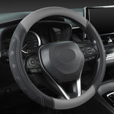 GIANT PANDA front view of steering wheel cover showing fit and color, improves cabin look