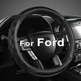 GIANT PANDA front view of black steering wheel cover showing full design and fit
