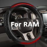 GIANT PANDA red steering wheel cover front view shows bold color and fit benefit
