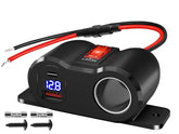 Gibbab front view of splitter showing three ports and compact design for convenience