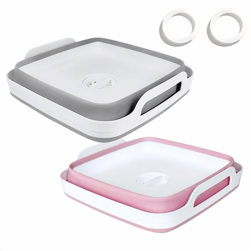 GIMWA front view of two-basin set showing compact storage benefit