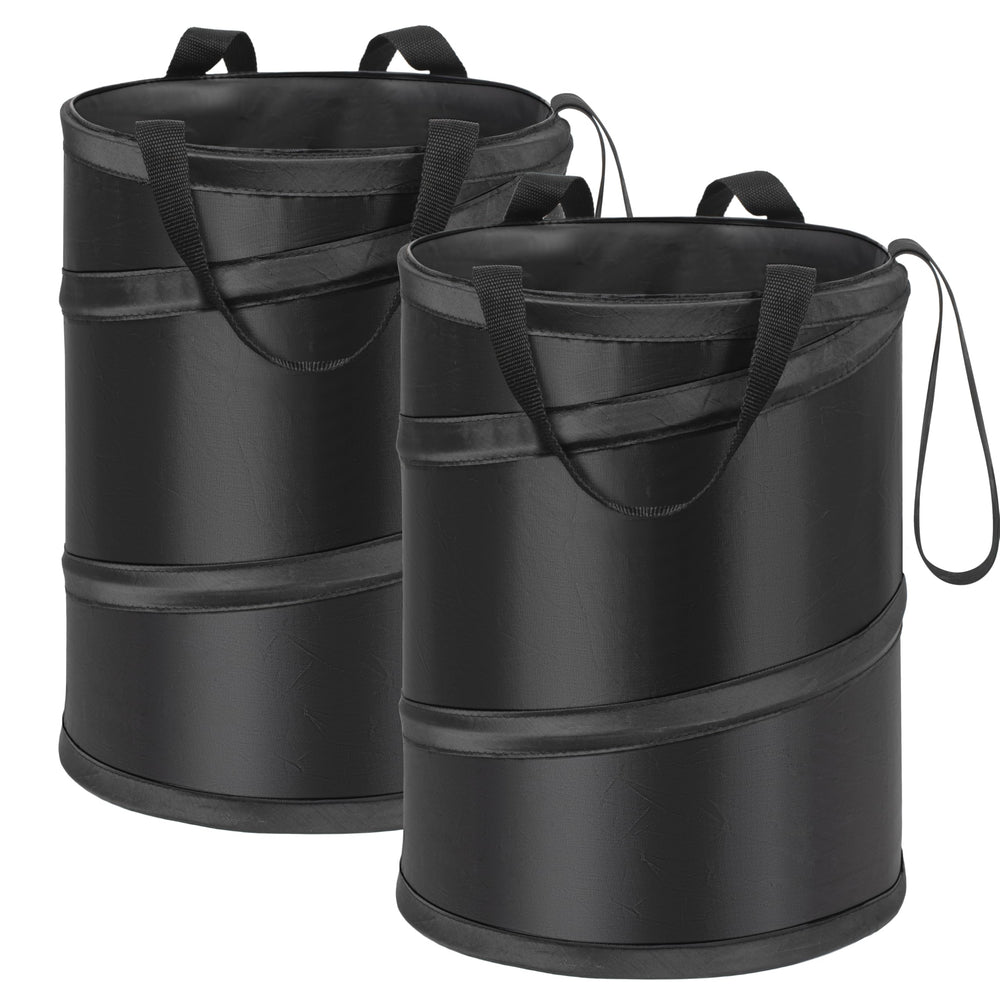 Ginsco front view hanging trash can showing compact tidy storage benefit