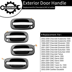 Gledewen front driver handle close-up with keyhole demonstrating secure OEM-ready fit