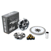 Glixal front variator assembly showing precise fit for GY6 engines and reliable drive