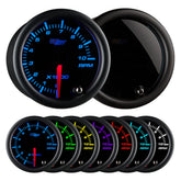 GlowShift front view of tachometer showing clear dial and benefit of easy RPM reading