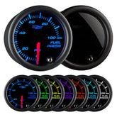 GlowShift fuel pressure gauge front view showing clear dial and needle for quick readings