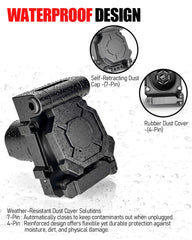 GLUWPA spring-loaded covers protecting sockets from weather and debris