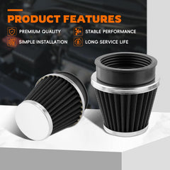 GoaMotors pod filter mounted on a motorcycle carburetor demonstrating fit