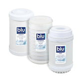 blu technology front pack showing three replacement cartridges and benefits