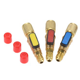 gohantee front view of three color-coded valves shows quick identification and organization