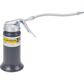 Goldenrod pistol oiler front view showing stable base and zinc top for reliable handling