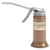 Goldenrod front view of 6 oz steel oiler showing powder-coated copper bronze finish and straight spout, for durable precision