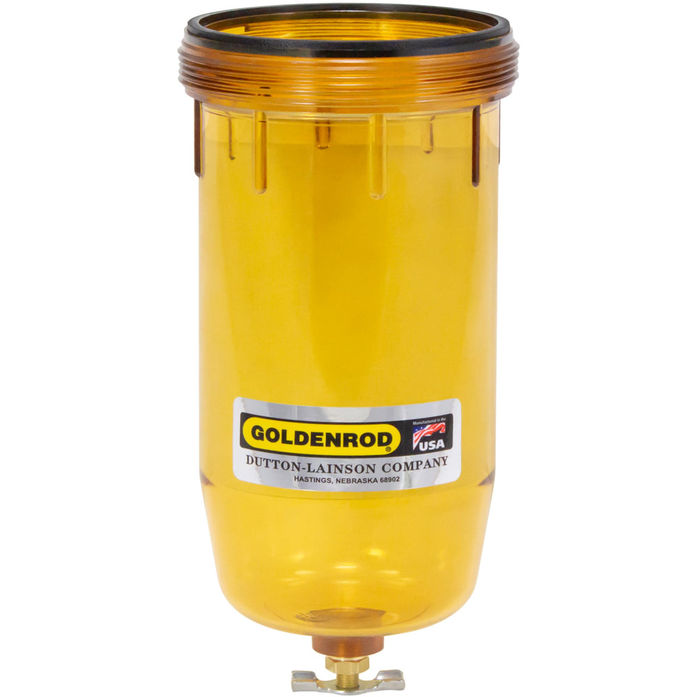 Goldenrod clear replacement bowl front view shows visual inspection benefit