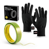 Gomake front roll packaging showing 50m finish line tape and gloves for professional protection