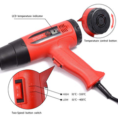 Gomake heat gun digital display and nozzle offering controlled heat for vinyl