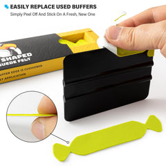 Gomake squeegee with felt attached smoothing vinyl for damage prevention