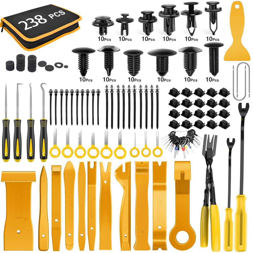 GOOACC kit overview open bag showing organized tools and clips for easy transport