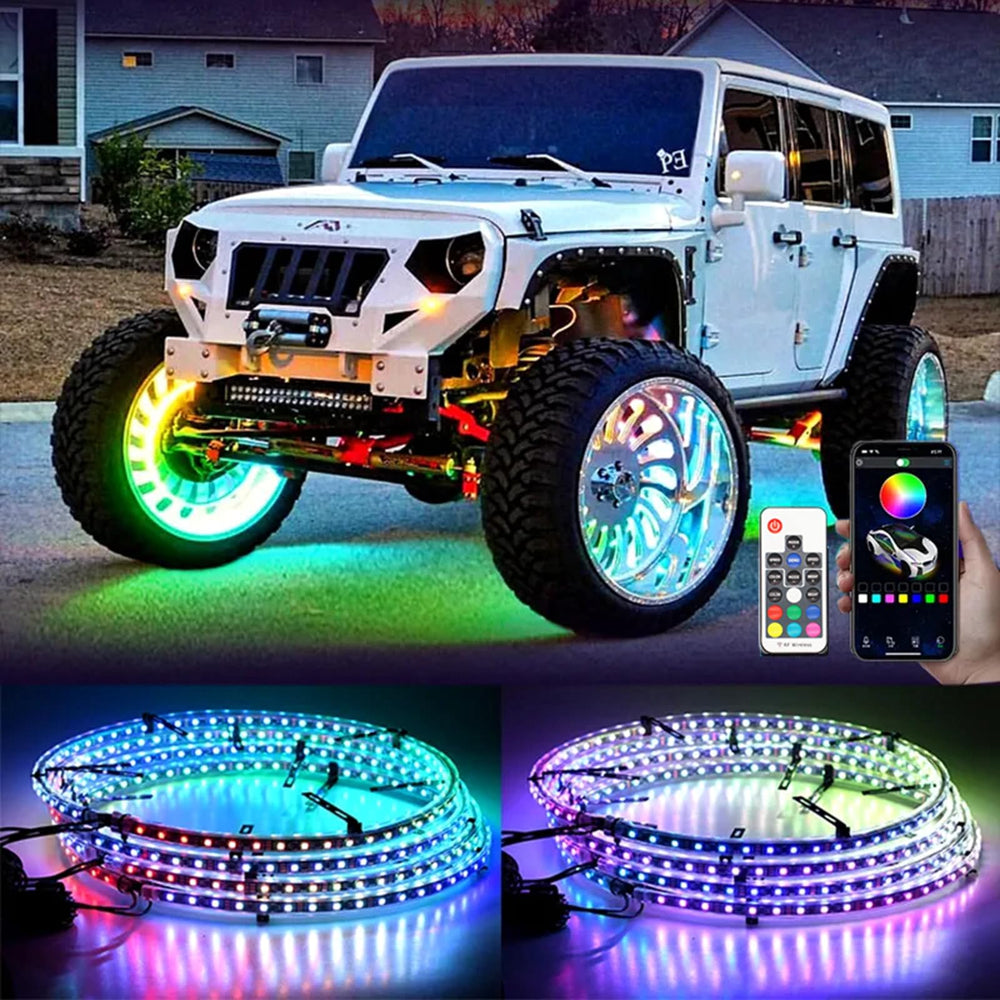 Goodream front-mounted wheel ring lights showing full 360 glow and improved visibility