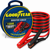 Goodyear front packaging showing booster cables and features for reliable roadside use