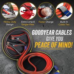Goodyear cables connected between cars showing easy long reach