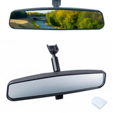 gopupu front view installed showing wide 10.5-inch mirror for improved rear visibility