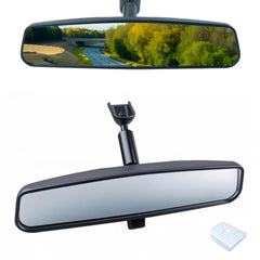 gopupu front view installed showing wide 10.5-inch mirror for improved rear visibility