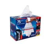 GrabaRag front pack in pop-up dispenser showing quantity and size benefit