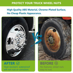 Grandroad auto installed on semi wheel showing improved wheel look and secured nuts