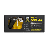 Great Stuff Pro front view of silver dispensing gun showing overall shape and ease of grip