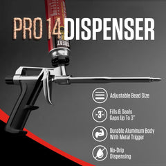 Great Stuff Pro metal trigger mechanism close-up for reliable dispensing and consistent pressure