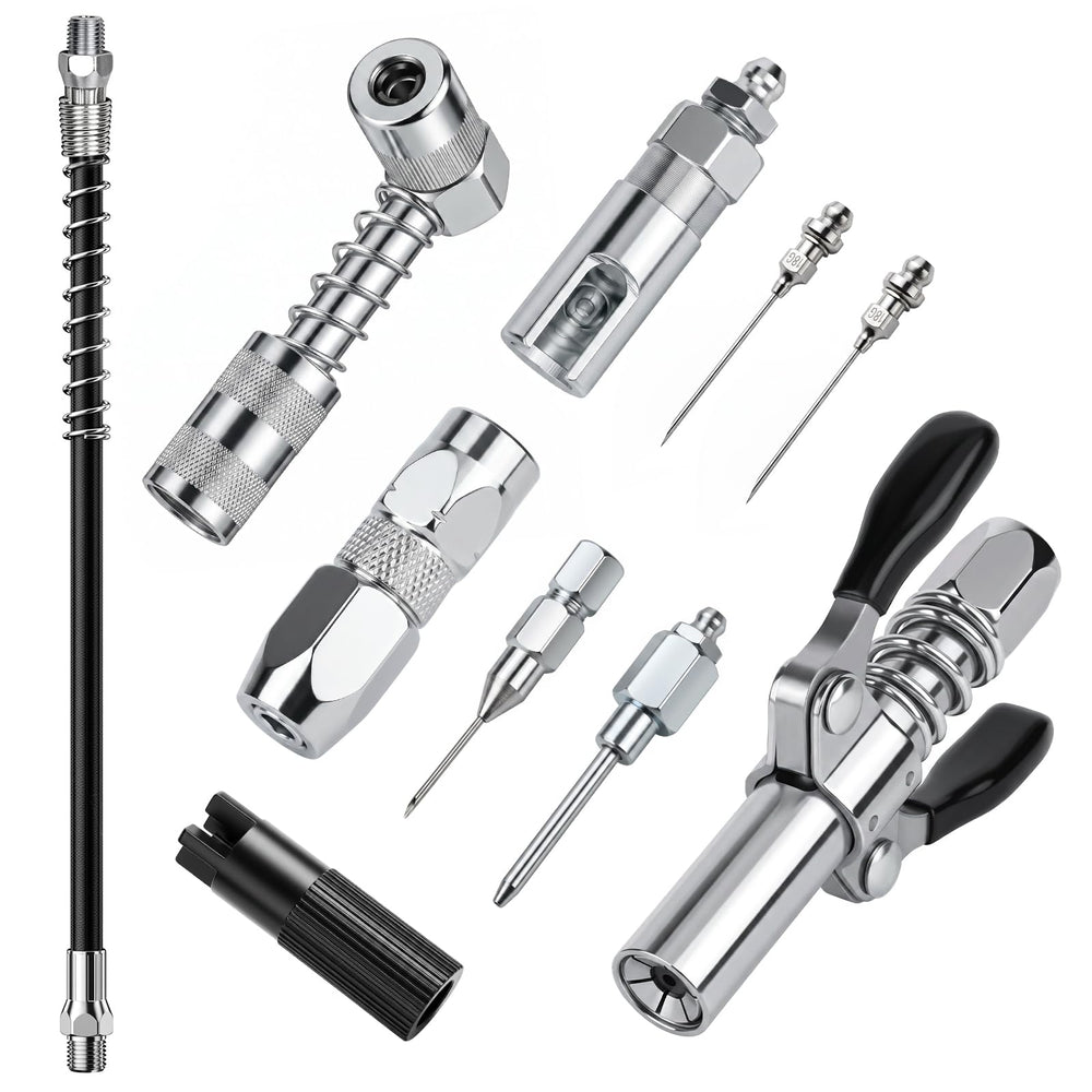 GRENTOOL front view of full 10-piece kit showing organized components and quick identification