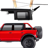 GRERTY hardtop hoist front view showing compact ceiling-mounted design and space savings