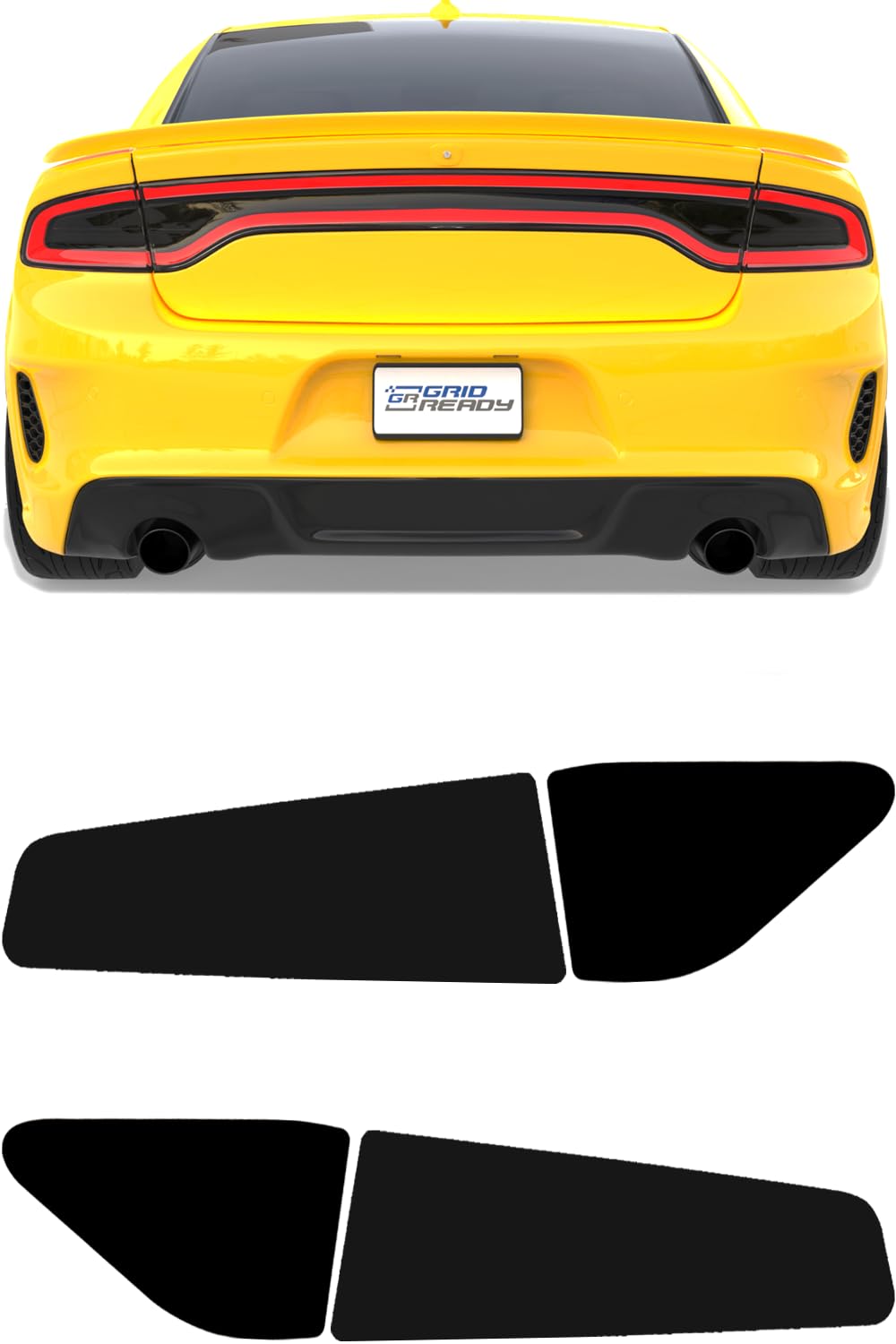 GRIDREADY front taillight overlay installed on Charger for sleek blackout look