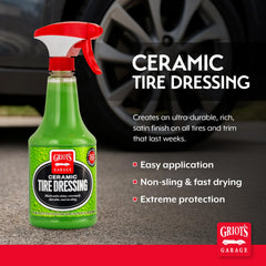 Griot's Garage close-up of ceramic-coated tire texture highlighting durable satin finish