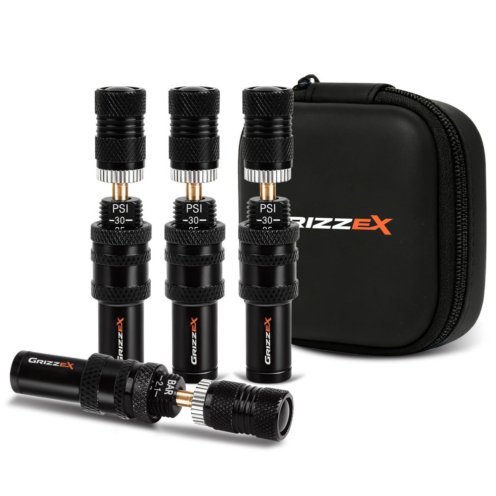 GRIZZEX front view of deflator four-pack showing compact design and quick setup benefit