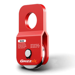 GRIZZEX front view of snatch block showing robust body and eye for secure anchoring