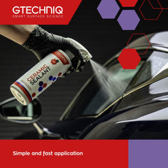 Close-up of Gtechniq C2 label highlighting product information and trust