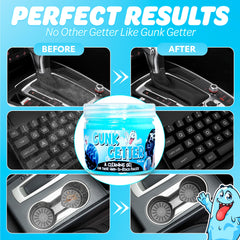Gunk Getter pressed into cup holder removing crumbs for a spotless car interior