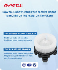 GVPART4U motor label and electrical connector detail to confirm OE compatibility and safe hookup