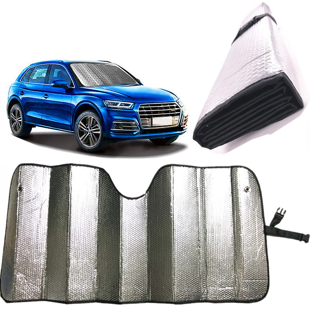 GWUSKDT front view full-coverage sunshade protecting windshield and cooling interior