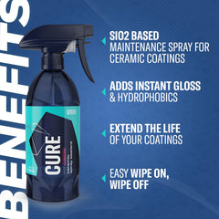 GYEON Cure being sprayed onto paint demonstrating easy application benefit
