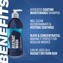 Gyeon Restart Wash back label displaying instructions and safe‑use benefit